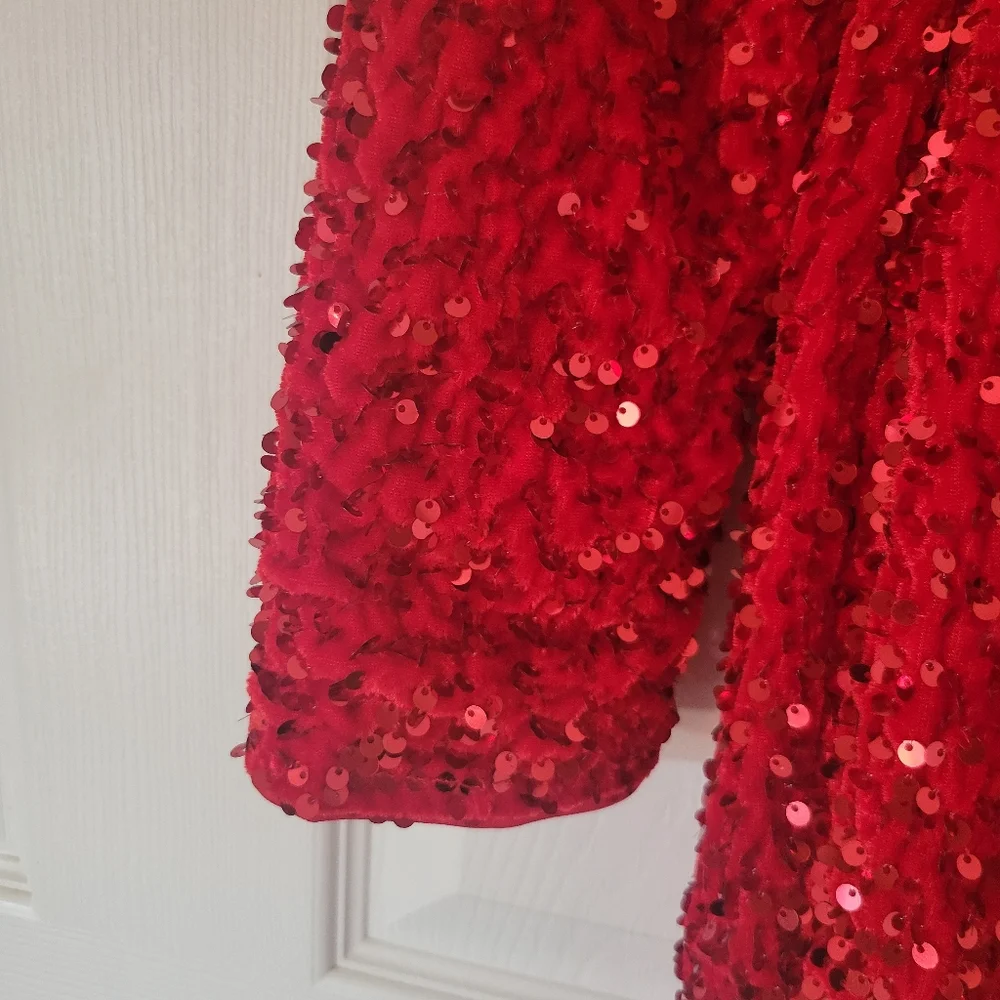 Fashion Nova Sequin Dream Mini Dress Red - Picture 8 of 10